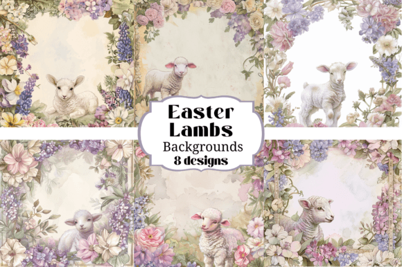 8 Easter Lamb Digital Paper Backgrounds: A Crafter's Springtime Palette
