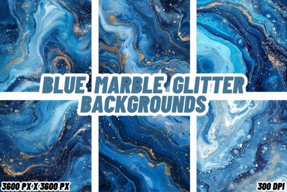 Azure Glamour: Elevate Projects with Blue Marble Glitter Backgrounds