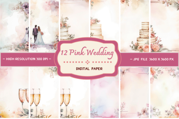 Creating Elegant Invitations with Pink Wedding Digital Paper