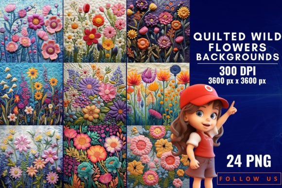 Designing with Quilted Wild Flowers Backgrounds