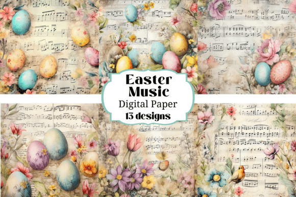 Easter Flowers Music Spring Backgrounds for Creative Projects