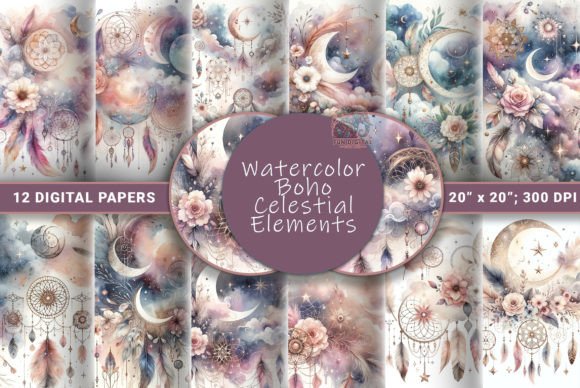 Embrace the Cosmos: Mystical Boho Celestial Backgrounds