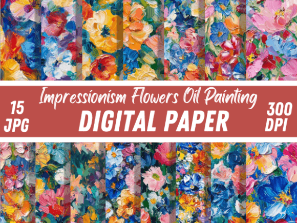 Floral Oil Paintings Pattern Backgrounds: A Digital Garden
