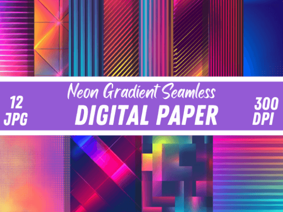 Neon Gradient Seamless Paper Backgrounds: Ignite Your 2024 Projects