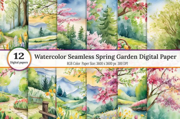 Watercolor Pastel Flowers Backgrounds for Creative Projects