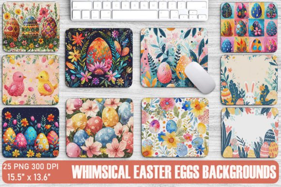 Whimsical Easter Eggs Backgrounds: A Watercolor Asset for Spring Projects